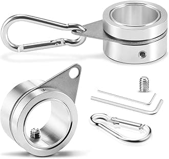 BONWIN 1" Flag Pole Rings, 2 Pcs Anti Wrap Flag Pole Clips Swivels, 360° Rotating Flagpole Flag Mounting Rings, Aluminum Alloy Spinning Flag Pole Kit Parts for 0.75-1.02" Diameter (1 Inch, Silver)
