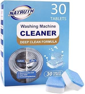 NATRUTHWashing Machine Cleaner Descaler 30 Pack Deep Cleaning Washer Cleaner Tablets For HE Front Loader & Top Load Washer[Amazon-developed Certification] Compact by Design