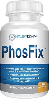 PhosFix 120 Pills Phosphorus Binder with Chitosan for Supporting Normal Phosphorus Levels and Kidney Health. Renal Supplement Optimal Health