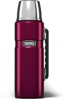 Thermos - Stainless King Raspberry Travel Flask (1.2L) - Premium Leak Proof Insulated Tea & Coffee Flask, Hot & Cold Drinks, Built-in Cup, Twist-Pour Stopper, BPA-Free, Durable Steel