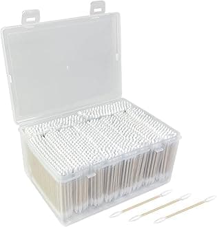 1000 Count Pointed Cotton Swabs - Double Precision Tips with Bamboo Stick for Beauty and Personal Care - for Eyebrow And Eyelash Application, Manicures And Nail Art, Cleaning Ears And Nose