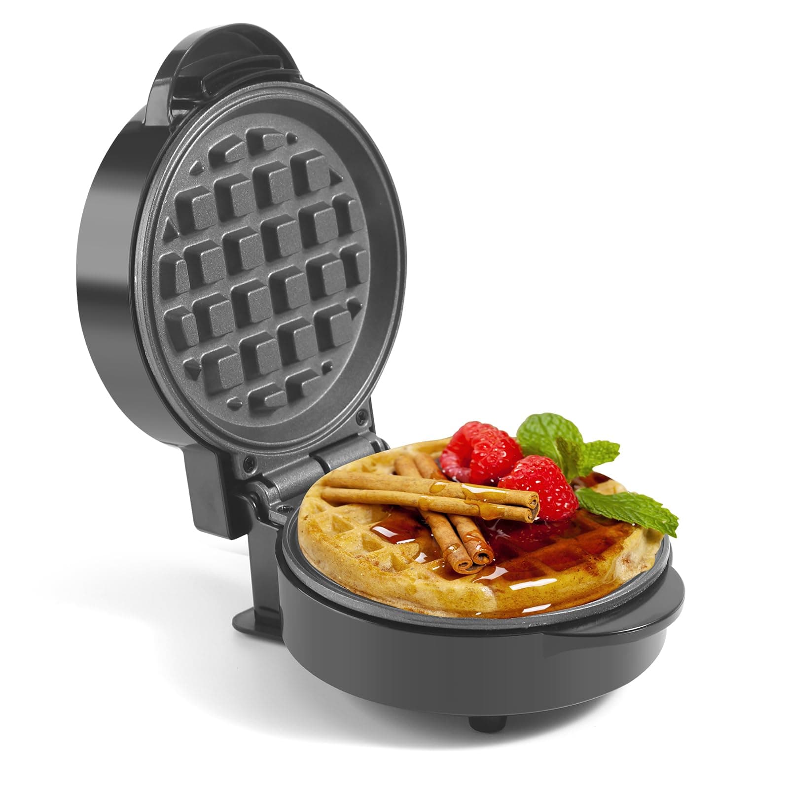 - Mini Waffles Maker, Small Waffle Irons Non-stick, Breakfast Belgian Waffles, Mini Waffle Iron Make Waffle in Minutes, Portable Pancake Maker Machine for Kid, Easy to Clean, 5 Inches Wide, Black