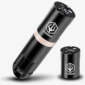 POSEIDON Battery Tattoo Pen with Extra Battery 1500mAh Capacity Wireless Power Tattoo Machine with Japan Coreless Motor Digital LED Display Equipment Supply for Professionals and Beginners