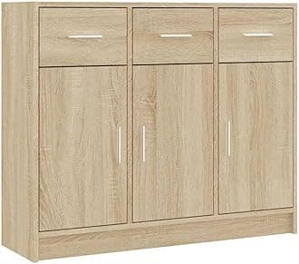 vidaXL Buffet Sideboard in Sonoma Oak, Engineered Wood Storage Cabinet, 91x28x75cm, Perfect for Living Room or Office