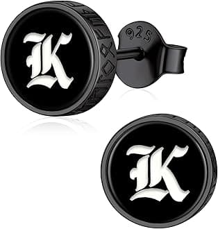 ChicSilver 925 Sterling Silver Viking Rune Natural Black Onyx Stud Earrings For Women Men