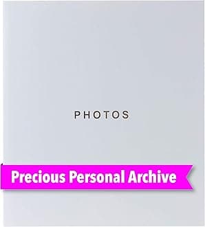 Kiera Grace 400-Pocket Jocelyn Simple & Classic Photo Album For Home & Office With CD Storage Pocket, 13.19”L x 12.01"W x 1.5“H To Display 400-4" x 6" Pictures, White