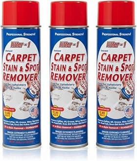 Carpet Spot Remover, Stain and Red wine Remover, and Spot Treatment for Oil, Grease, Urine, Cleaning Performance for Rugs, Upholstery, Fabrics Pack of 3