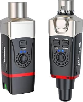 U35 Wireless Microphone System 5.8GHz Wireless XLR Transmitter and Receiver for Dynamic Microphone, Audio Mixer, PA System, Channel Scan Mode