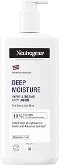 Norwegian Formula Deep Moisture Hypoallergenic Body Lotion (1x 400ml), Fragrance-Free Hypoallergenic Body Moisturiser for Sensitive and Dry Skin, Provides 48-Hour Moisturisation