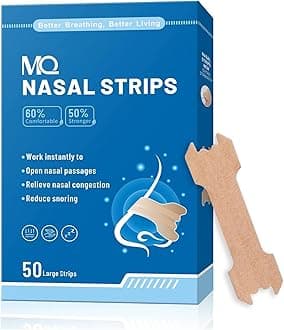 MQ 50ct Upgraded Nasal Strips for Snoring Nose Strips for Breathing Extra Strength Snore Strips to Open Nasal Passages, Relieve Nasal Congestion