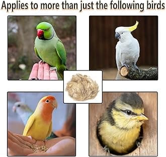 Natural Mixing Bird Nesting Materials,4 Kinds of Material Professional Ratio Matching Nesting Material Pads for Bird,Bird Nesting Material for Budgie,Parrot,Finche,Canaries,Other Birds（1.4oz/40g）
