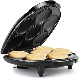 Holstein Housewares HU-09005B Non-Stick Arepa Maker, Stainless Steel, Black