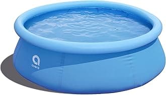 Avenli 8 Foot x 25 Inch 2 to 3 Person Capacity Prompt Set Above Ground Inflatable Outdoor Backyard Swimming Pool, Blue