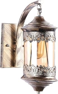 SINOMAN Golden Antique Classic Retro Wall Light Fixture Vintage-Inspired Elegant Design for Home Décor, Living Room, Bedroom, Hallway and Home Ambiance Lighting (Without Bulb)