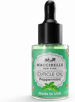 Maccibelle Cuticle Oil 0.5 oz - Heals Dry Cracked Cuticles (Peppermint, 0.5 Fl Oz)