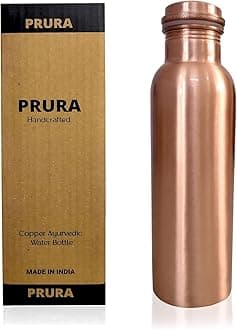 Copper Water Bottle 100% Pure Bottle for Drinking Water Leak Proof Joint Less Water Drinking Bottle for Home, Office, Hotel and Sports