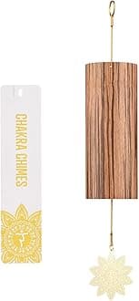 Chakra Chimes Natural Bamboo Wind Chimes Meditation Chord Windchime Wind Bell for Home Decoration Zen Mindfulness Solar Plexus Chakra