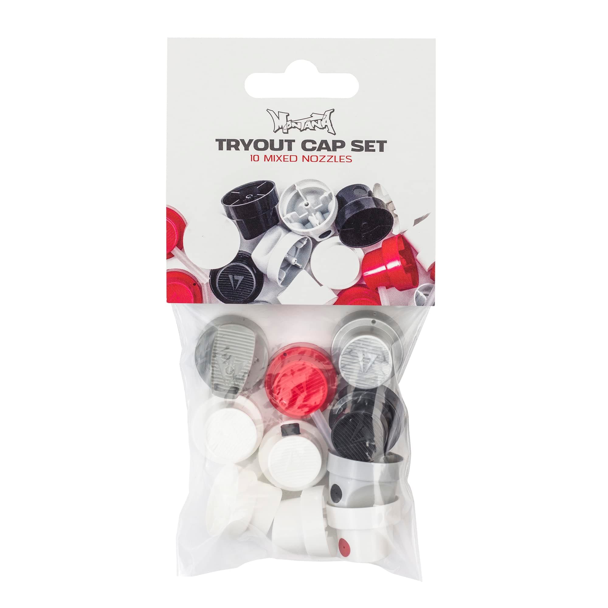 TRYOUT Cap Set - 10 Mixed Nozzles, Multi,