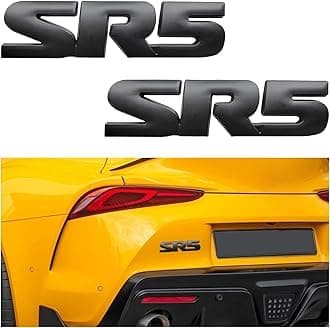 2PCS 3D SR5 Metal Emblem, Car Fender Side Rear Tailgate Badge Decal Sticker, Self-Adhesive Automotive Decal for Fender Bumper, Universal Vehicle Exterior Decor Accessories (Black)