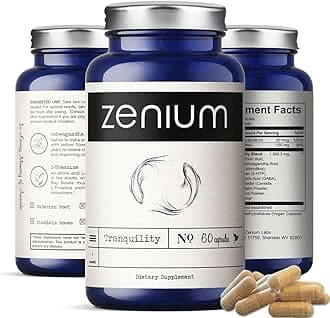 Zenium - Relieve Stress, Tension, Worry, Nervousness, & Irritability | Calm The Mind & Body | Ayurvedic | Natural Relief Supplement | Boosts Mood | Ashwagandha, L-Theanine, GABA, Rhodiola |60 Capsules