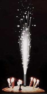 10cm Ice Fountain Sparking Candles 48pk (48pcs) - Silver – Premium Quality (Silver)