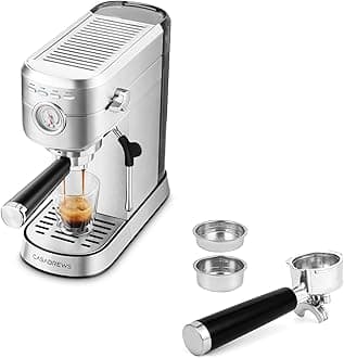 CASABREWS CM5418 Espresso Machine 20 Bar with 51mm Stainless Steel Portafilter Set, Silver