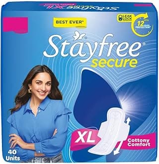 Secure XL Sanitary Pads For Women, 40 Pads, Cottony Soft Cover