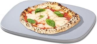 Pizza Stone, 15.8" x 12" x 0.6" Ceramic Coating & Cordierite Pizza Stones for Oven Grill BBQ, Heavy Duty Non Stick Baking Stone for Pizza & Bread, Unique Shape Design Grilling Stone (Gray)