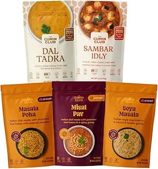 Ready to Eat Vegan Indian Entrees - Comfort Indian Food Entrees - Instant Meal Effortless Cooking with Natural Ingredients - Ready to Eat Indian Food - Pack of 5, Vegan Entrees