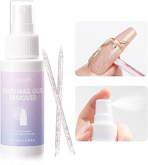 Gellen Solid Gel Nail Glue Remover Spray, 60ML Nail Glue Remover for Press On Nails Acrylic Nails Fake Tips, Acetone Free Soak Off Press-on Nail Removers Glue Off, Not UV Gel Polish Removers