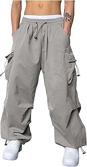 Mens Cargo Pants Stretch Track Pants Streetwear Pants Drawstring Cargo Work Pants for Men Fashion Hiking Trousers