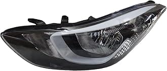 Left Headlight 921023Y500 HY250218 【LED Model】 Headlamp Assembly Front Driver Side For Hyundai Elantra 2014 2015 2016 Black (Left)