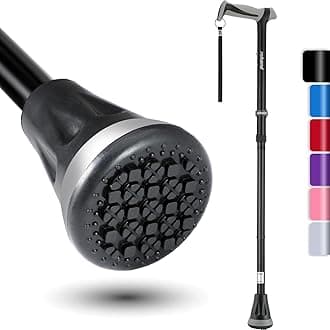 Walking Cane - Foldable, Adjustable, Collapsible Walking Canes for Men & Women, Heavy Duty All Terrain Tip, with Travel Bag | Walking Sticks for Seniors & Adults