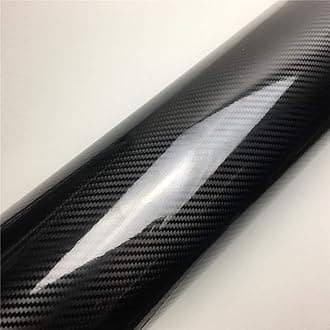 CVANU Self Adhesive Black 5D Carbon Fiber Vinyl Wrap Film Car Wrapping Vinyl Sticker for All Car_ 20''x240''inch