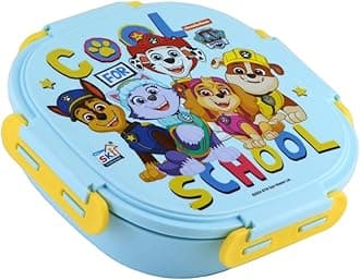 SKI HomewareSKi Homeware Baker Insulated 3 Grid Bento Lunch Box With Stainless Steel Inner And A Steel Spoon- Paw Patrol, 450 Ml