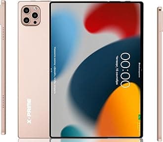 X-Prime A15 Max 10.1" HD Display Android 13 Slim Smart Tablet PC with Keyboard, Mouse, Dual SIM, 5G Network, Wifi Tablet, 8GB RAM 256GB ROM, Dual Camera, Google Meet and Zoom Supported (Gold)