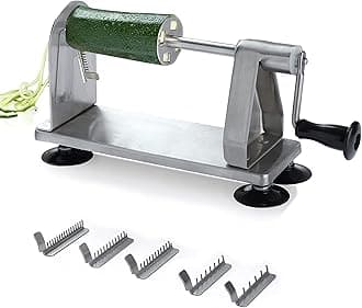 Homarden5 Blade Stainless Steel Vegetable Spiralizer – Industrial Quality Vegetable Slicer for Fresh Courgette, Zucchini Spaghetti Maker, Salad Chopper, Potato Spiralizer, Noodle Maker, Zoodle Maker