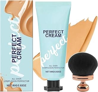 All over Complexion Perfector with Extra Large Body Makeup Brush, Body Full Coverage Perfector, Tattoo Cover up Cream, No Transfer, Long-Lasting Sweat-Proof Waterproof Concealer for Women (Natural)