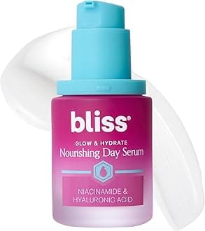 – Bliss Glow and Hydrate Day Serum Replenishing and Hydrating Face Serum with Niacinamide, Hyaluronic Acid and Vitamin E Clean Cruelty-Free Paraben Free Vegan 30 ml