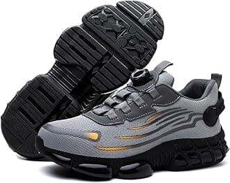 Steel Toe Shoes for Men Women Lightweight, Steel Toe Sneakers for Men Women Work Wide, Safety Air Cushioned Shoes