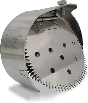 Rat Blockers Stainless Steel for Drains - Twin Steel Valves, 6-inch Rat Flap, Non-Return Valve, Shorter Design for Curved Fittings