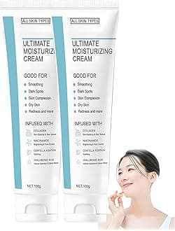 Ultimate Moisturizing Cream - Deep Hydration & Repair Face Cream for All Skin Types - Brightening, Wrinkle Reducing & Pore Smoothing - With Hyaluronic Acid & Collagen (200g)