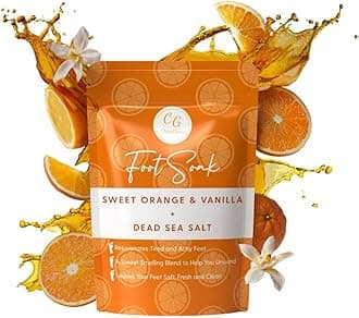 Foot Soak for Foot Spa with Tea Tree Oil, Dead Sea Salt and Essential Oils | Sweet Orange & Vanilla Fragrance | Foot Soak for Hard Skin | Nail Soak Foot Exfoliator | Fungal Nail Feet Care