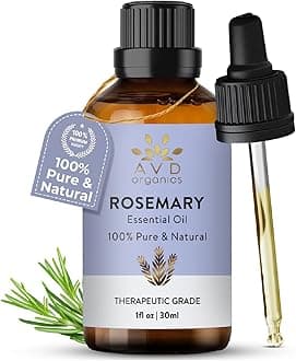 – AVD Organics Rosemary Essential Oil for Hair Growth | 100% Pure and Natural Therapeutic Grade Hair Oil for Scalp Nourishment & Hairfall Control | 1 fl. Oz