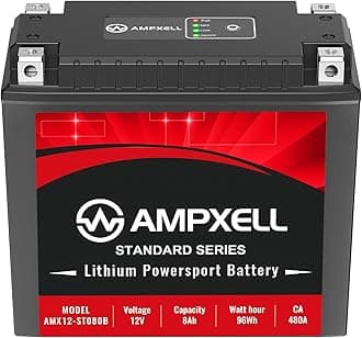 YTX14-BS Lithium Motorcycle Battery 12V 480A 8Ah Replacement YTX16-BS Powersport Battery, Motorcycle, ATV, UTV, Scooter, 4 Wheeler and Generator Battery etc,Polarity [+ - ]