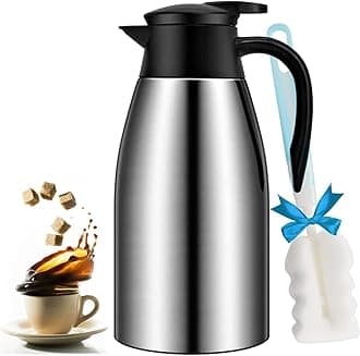 GearRoot 68oz Coffee Carafe Airpot Insulated Coffee Thermos Urn Stainless Steel Vacuum Thermal Pot Flask for Coffee, Hot Water, Tea, Hot Beverage - Keep 12 Hours Hot, 24 Hours Cold