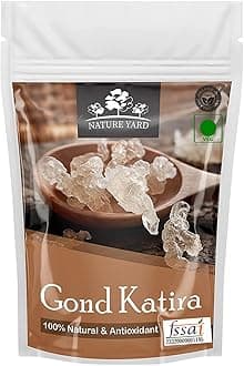 NATURE YARD Gond Katira Pure Organic (almond gum) tragacanth Crystals - 100% Natural Superfood with Cooling Properties | Almond Gum | Badam Pisni | Chahar Gond (400 gm (Pack of 1))