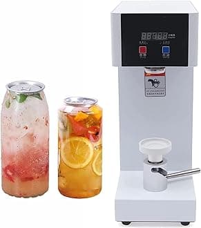 Commercial Can Sealing Machine, 180W Automatic Cup Sealer Machine Tin Can Sealer Machine Electric Can Sealing Machine with Smart Counter, Adjustable Height max 20cm
