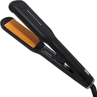 Glampalm Hair Straightener - 1.5" Ceramic Flat Iron, 11 Heat Setting (220°–450°), Fast 35s Heat Up, Korea's No.1 Salon Styling Tool with 3D Swivel Cord & Dual Voltage, Black (GP501)