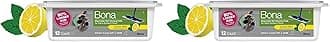 Bona® Disposable Wet Cleaning Pads for Hard-Surface Floors, Lemon Mint Scent 12 Count (Pack of 2)